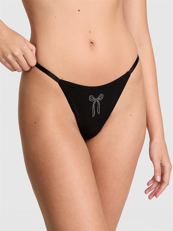 Pink Logo Detayli Pamuklu Scoop Tanga