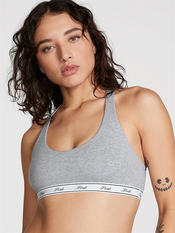 Pink Pamuklu Racerback Bralet