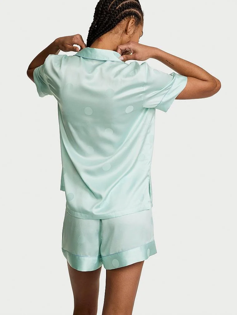 Signature Saten Kısa Pijama Takimi arka görünüm