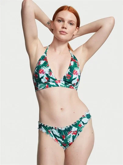 Boyundan Baglamali Push Up Bikini Ustu ön görünüm