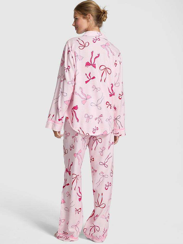 Pink Flanel Uzun Pijama Takimi arka görünümü
