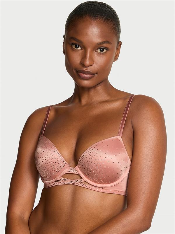 Kristal Işıltılı Push Up Sütyen