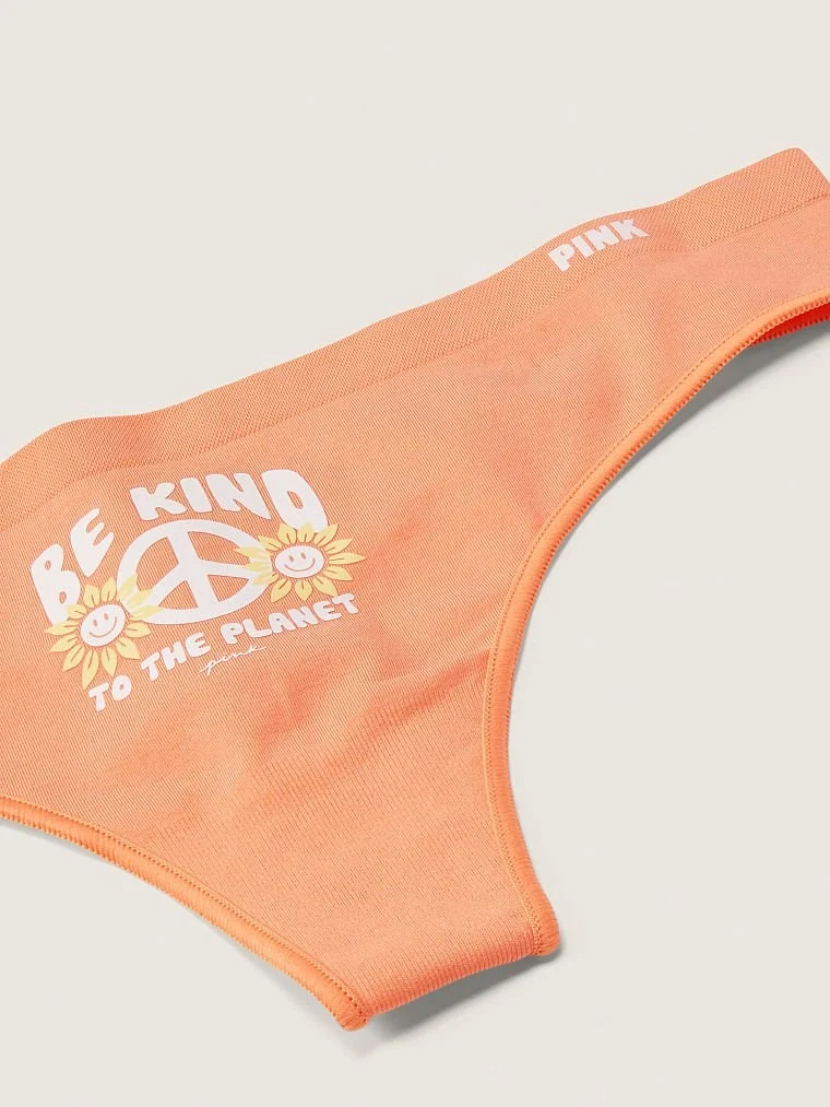 Pink Seamless Tanga Kulot arka görünüm