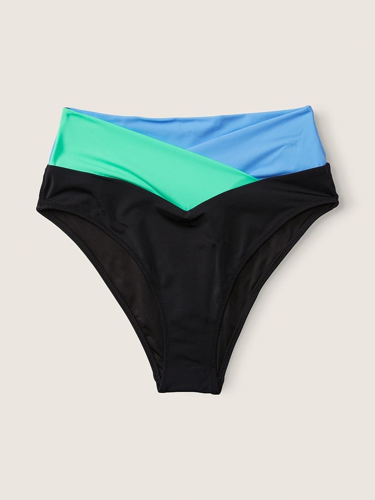 Pink V Capraz Gecisli Yüksek Bel Bikini Alti arka görünümü