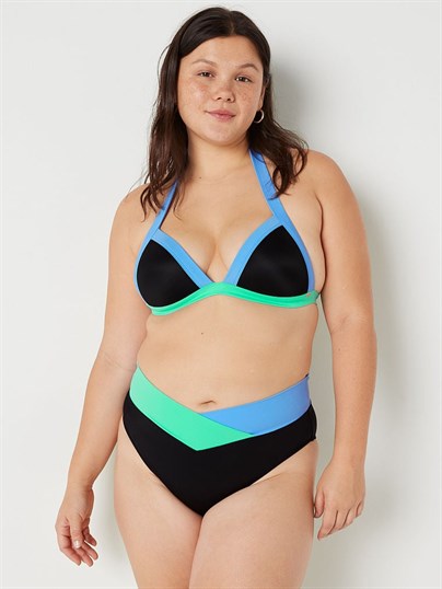 Pink V Capraz Gecisli Yüksek Bel Bikini Alti