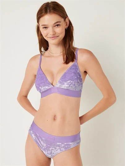 Pink Kadife Tanga Kulot