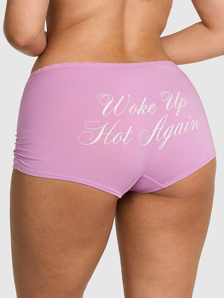 Pink Pamuklu Boyshort Kulot arka görünümü