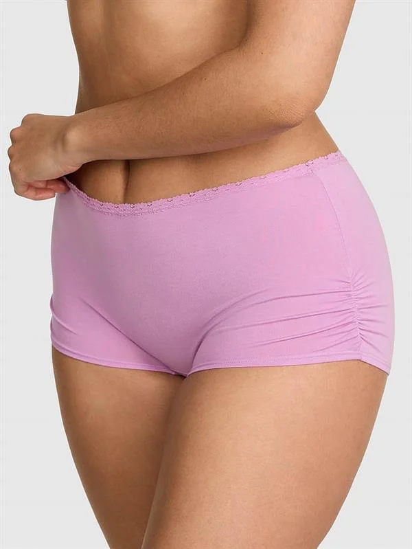 Pink Pamuklu Boyshort Kulot