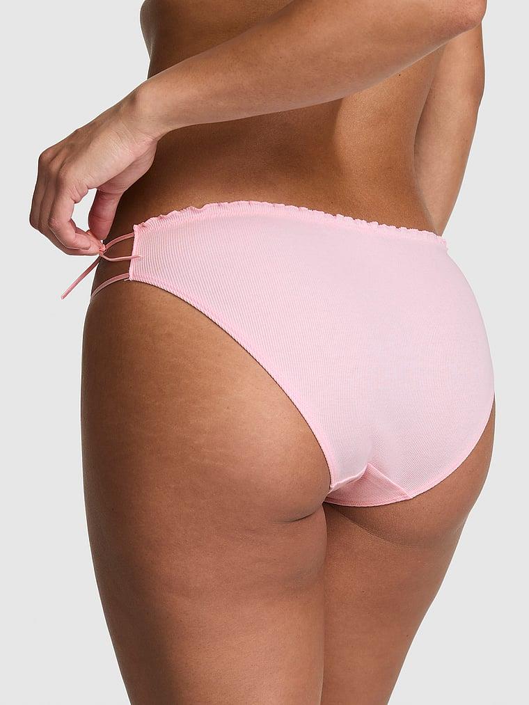 Pink Pamuklu Yandan Baglamali Bikini Kulotu arka görünümü