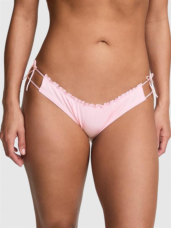Pink Pamuklu Yandan Baglamali Bikini Kulotu