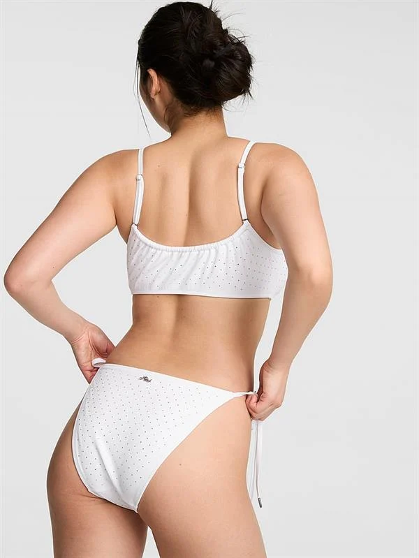 Pink Yandan Baglamali Cheeky Bikini Alti