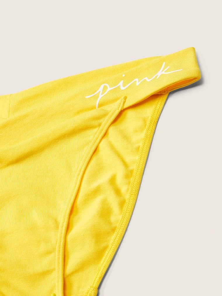 Pink Pamuk Capraz Detayli Bikini Kulot arka görünümü