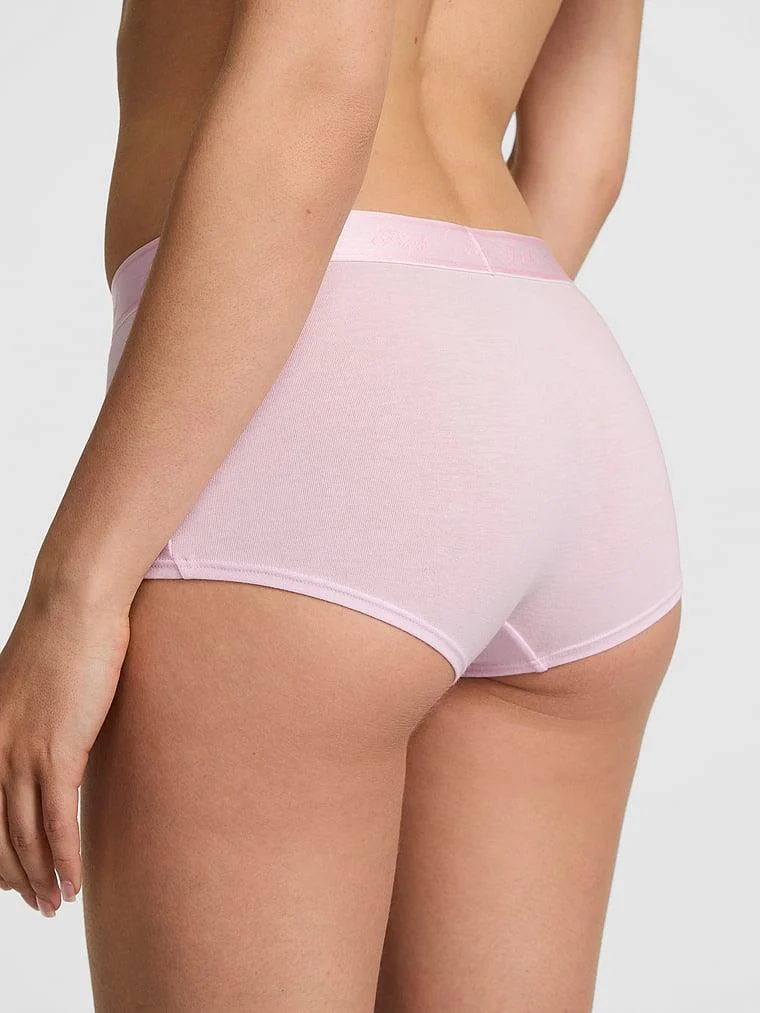 Pink Logolu Pamuklu Boyshort Kulot arka görünümü