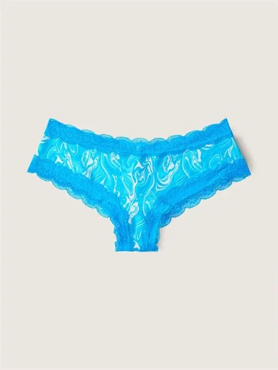 Victorias S Secret Pink Dantel Kenarli Cheekster Kulot ön görünüm