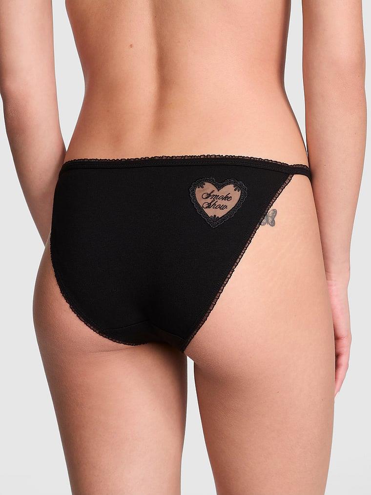 Pink Pamuklu String Bikini Kulot arka görünümü