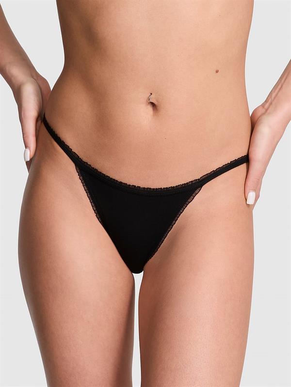Pink Pamuklu String Bikini Kulot