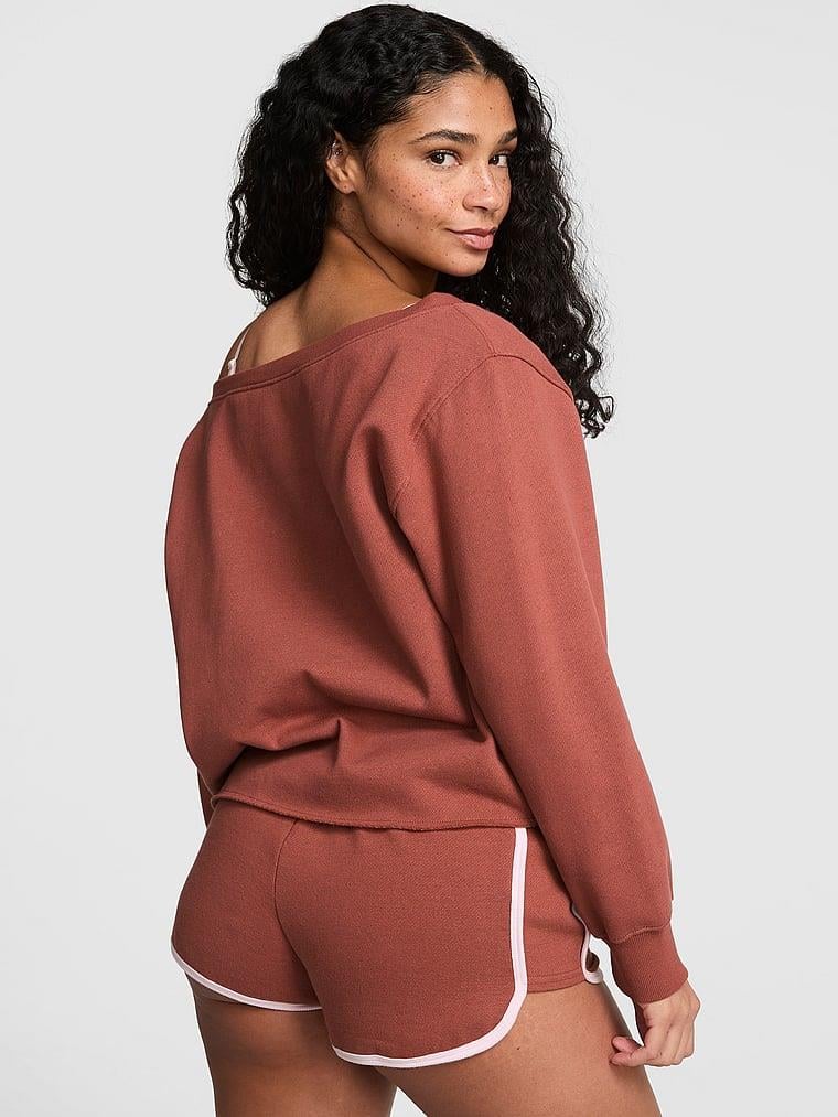 Pink Kampus Omzu Acik Sweatshirt arka görünümü
