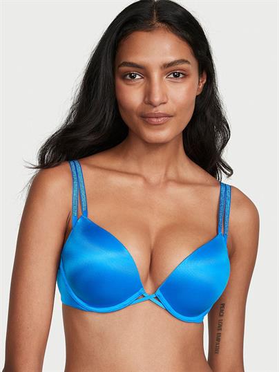 Bombshell 2 Beden Buyuk Gosteren Işıltılı Cift Askili Push Up Sütyen