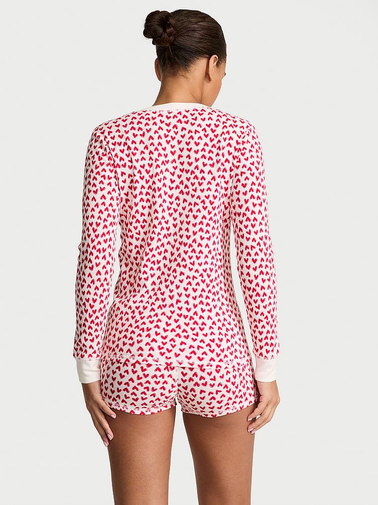 Henley Termal Sortlu Pijama Takimi arka görünümü