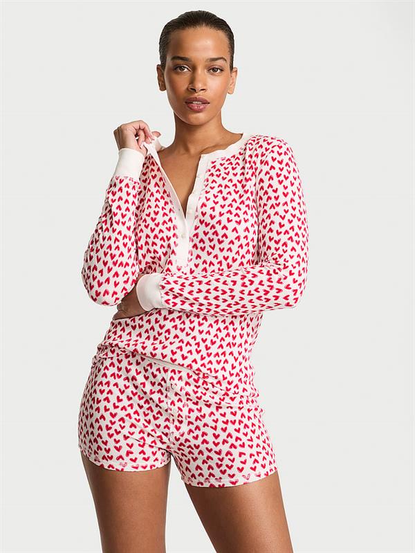 Henley Termal Sortlu Pijama Takimi