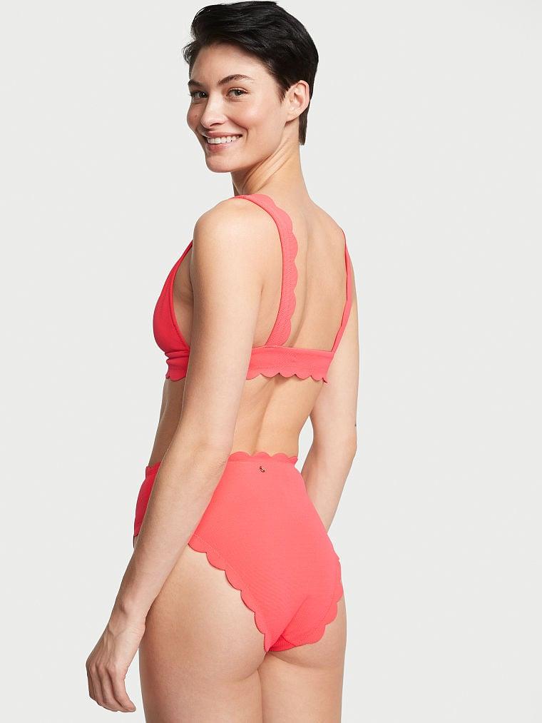 Scallop Yüksek Bel Cheeky Bikini Alti arka görünümü