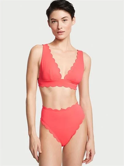 Scallop Yüksek Bel Cheeky Bikini Alti