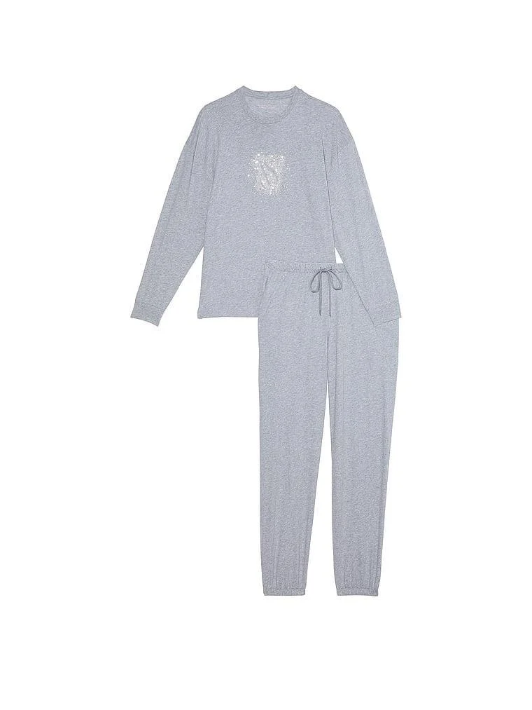 100 Pamuk Uzun Pijama Takimi arka görünüm