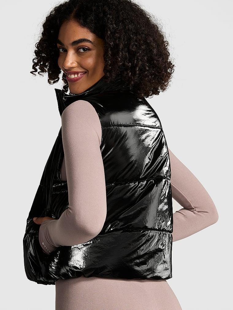 Pink Pinkten High Shine Marshmallow Puffer Yelek arka görünüm