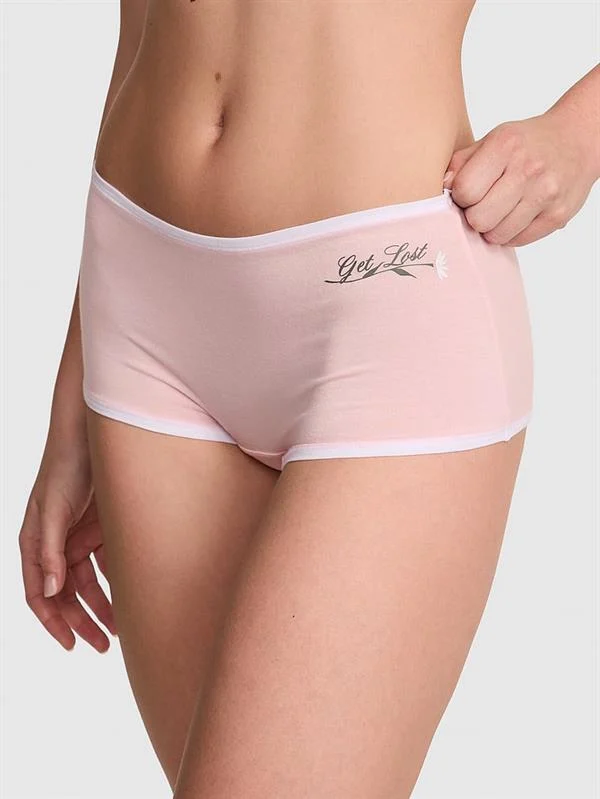 Pink Logolu Pamuklu Boyshort Kulot ön görünüm