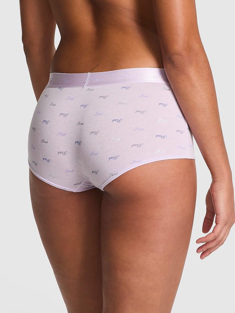 Pink Logolu Pamuklu Boyshort Kulot arka görünüm