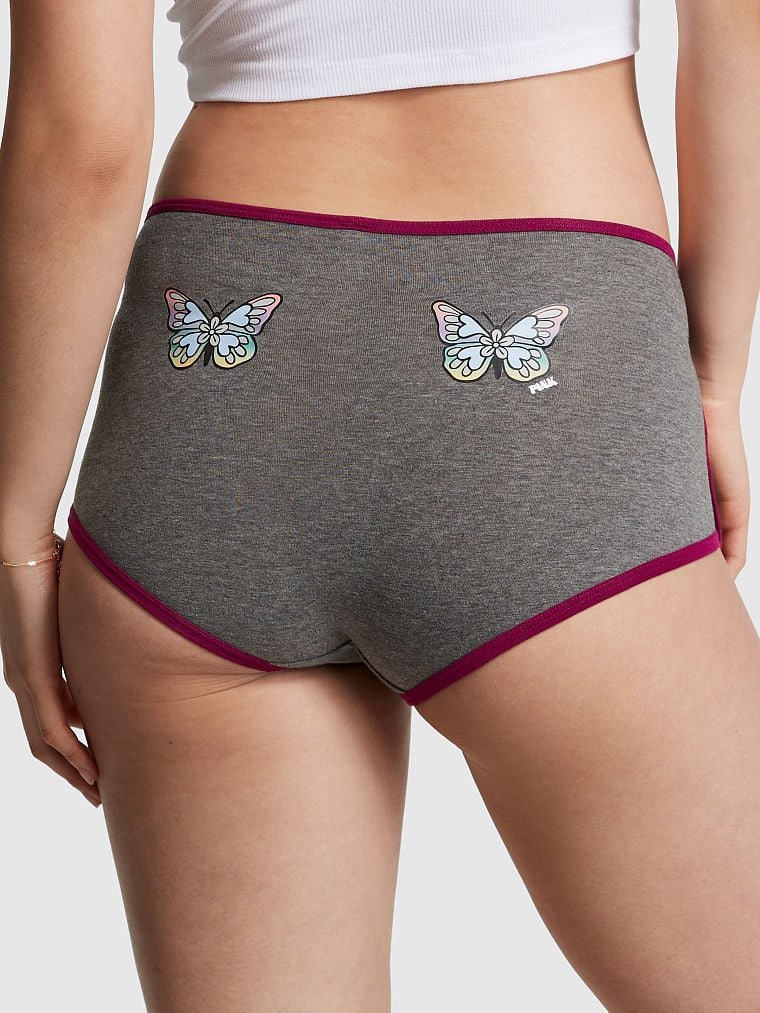 Pink Logolu Pamuklu Boyshort Kulot arka görünümü