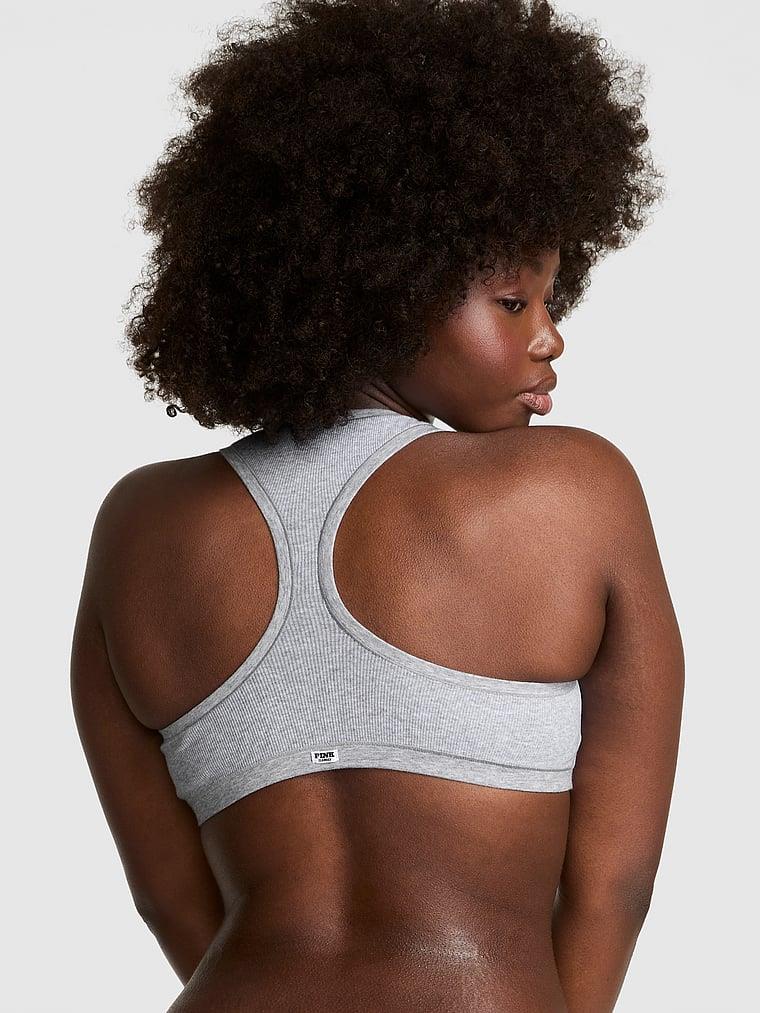 Pink Pamuklu Racerback Bralet arka görünümü