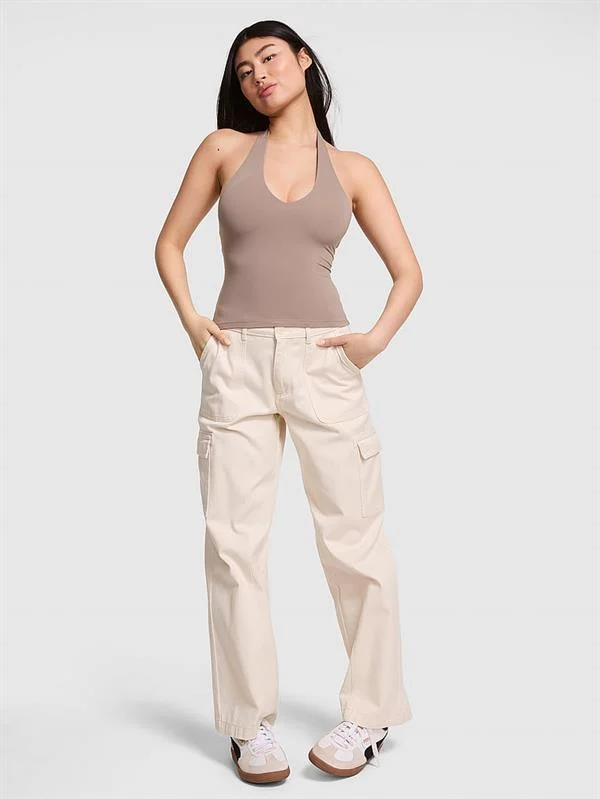 Pink Base Esnek Halter Askili Atlet