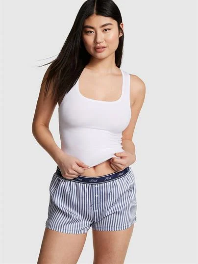 Pink Tencel Boxy Pijama Sortu ön görünüm