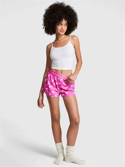 Pink Flannel Pijama Boxer ön görünüm