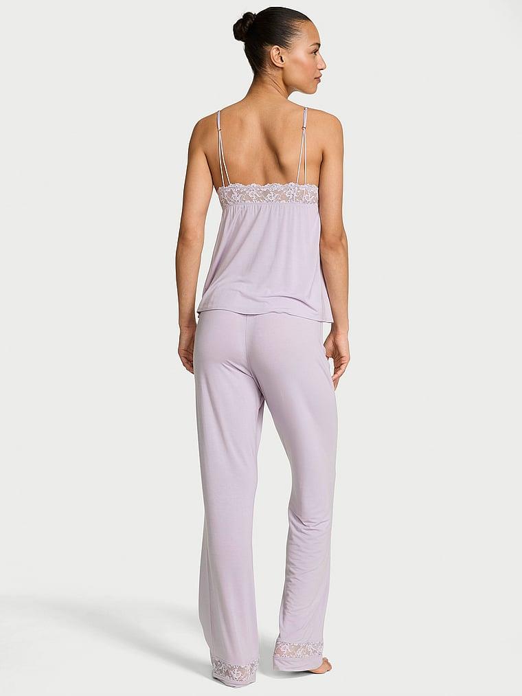 Sosoft Modal Dantelli Askili Bluz Ve Pijama Alti arka görünümü
