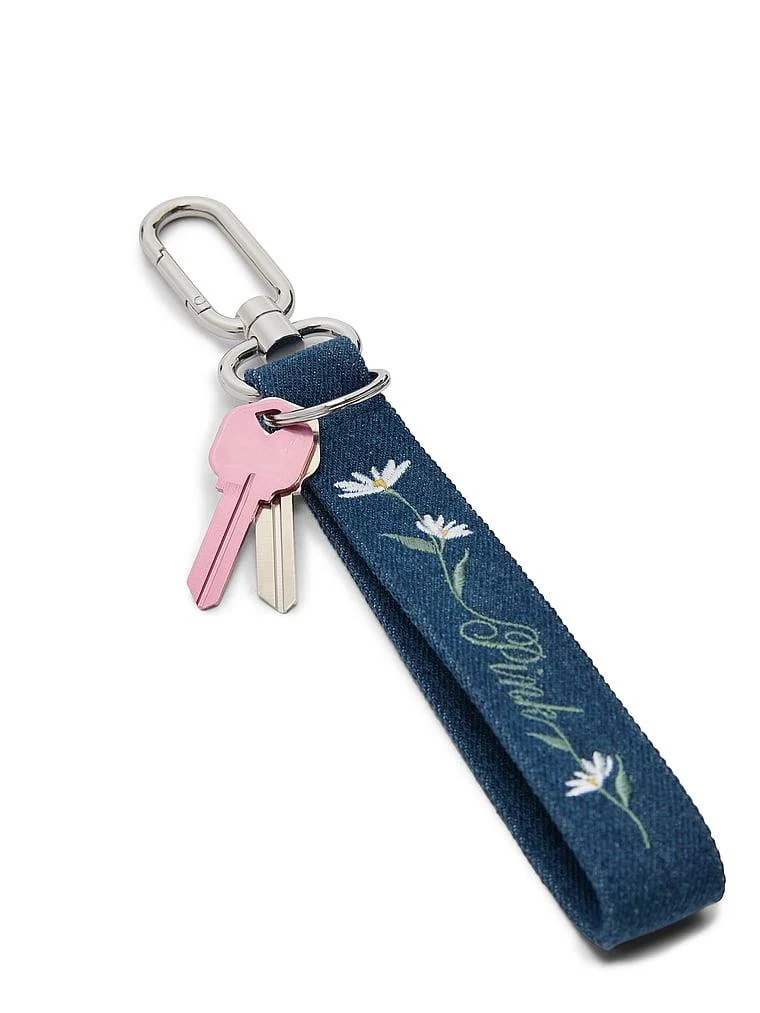 Pink Denim Bileklikli Anahtarlik arka görünüm