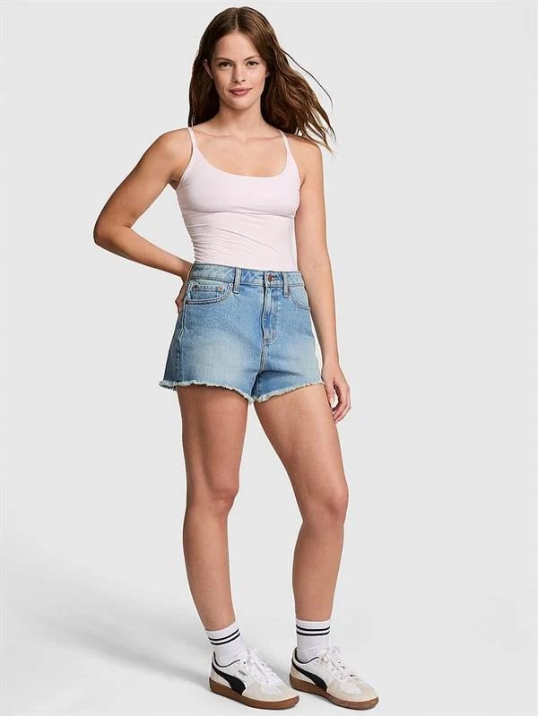 Pink Denim By Pink Yüksek Bel Kot Sort ön görünüm