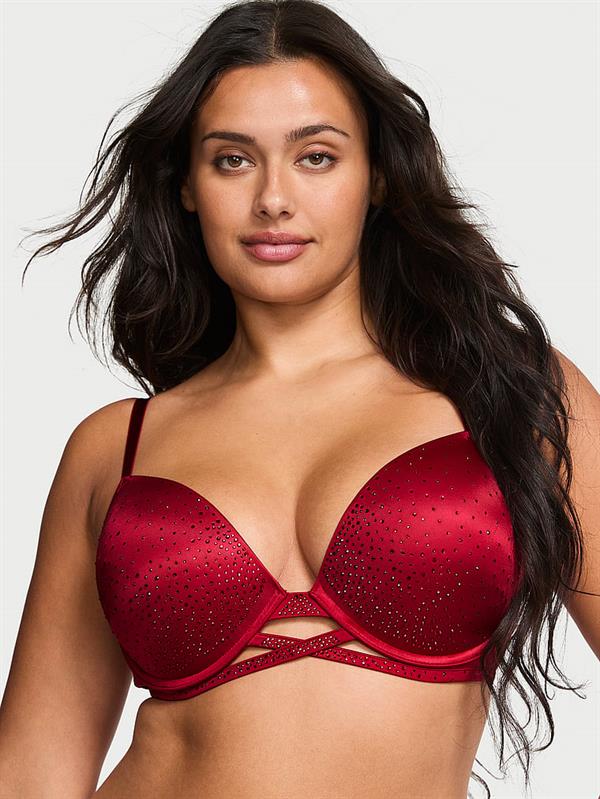 Kristal Işıltılı Push Up Sütyen ön görünüm