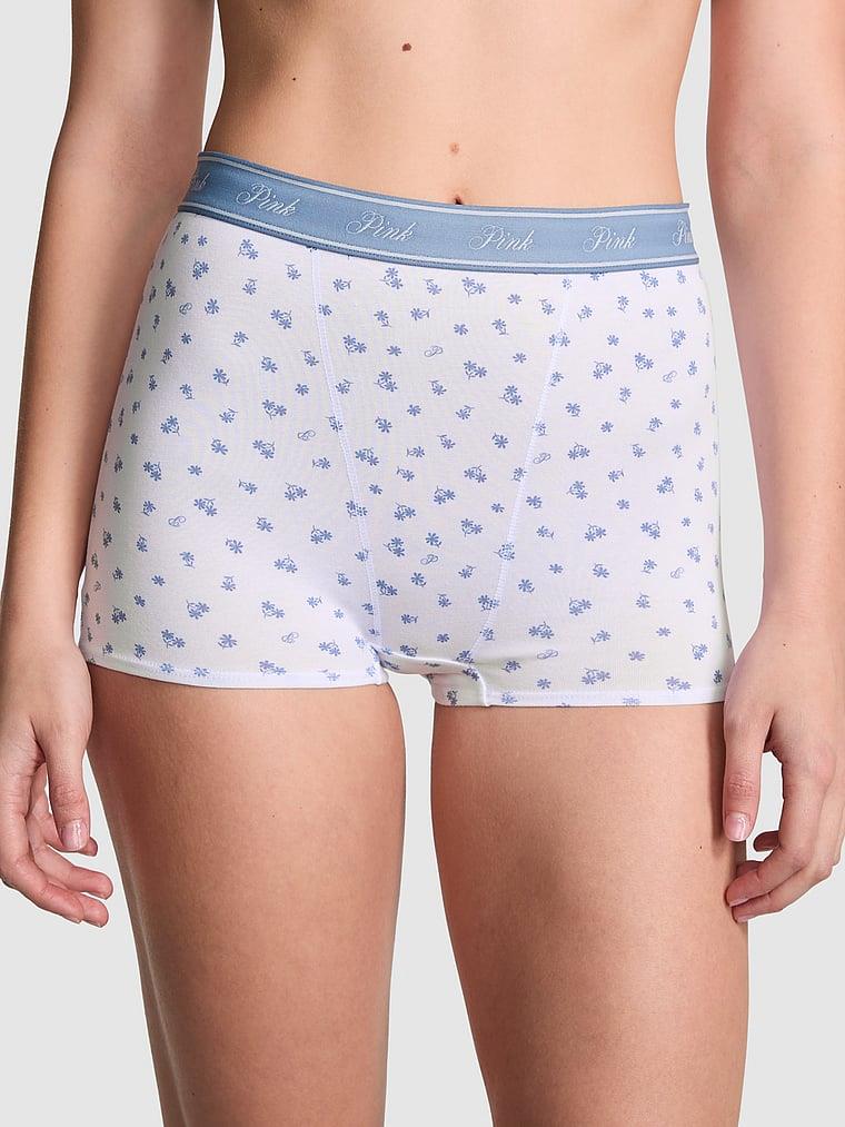 Pink Mikro Logolu Yüksek Bel Boyshort Kulot arka görünüm