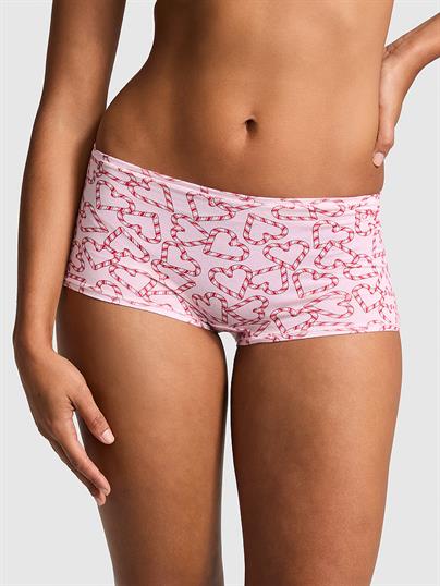 Pink Logolu Pamuklu Boyshort Kulot