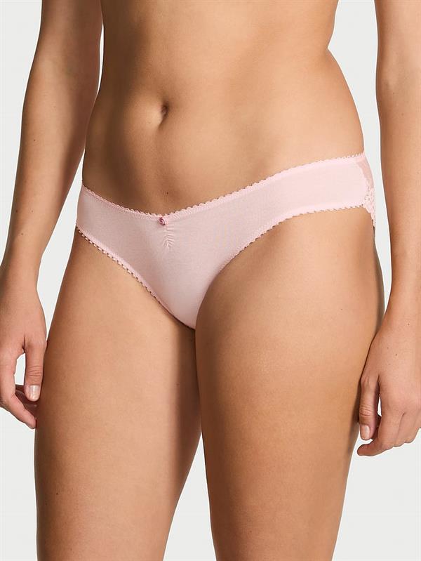 Esnek Pamuklu Kalp Dantelli Bikini Kulotu ön görünüm