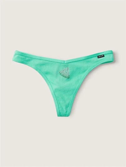 Victorias S Secret Pink Pamuklu Tanga ön görünüm
