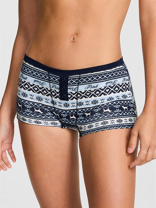 Pink Pamuklu Boyshort Kulot
