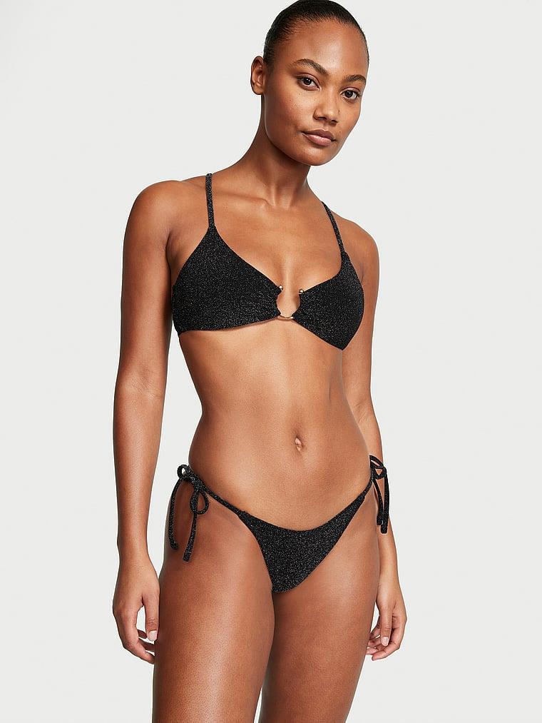 Işıltılı Yandan Baglamali Brazilian Bikini Alti arka görünümü