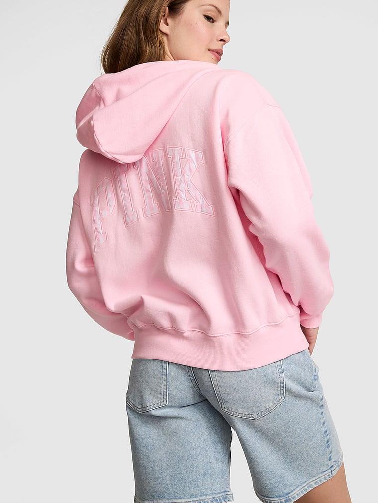 Pink Ivy Kampus Fermuarli Kapusonlu Ust arka görünümü