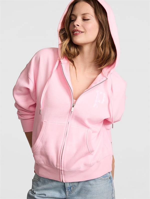 Pink Ivy Kampus Fermuarli Kapusonlu Ust ön görünüm