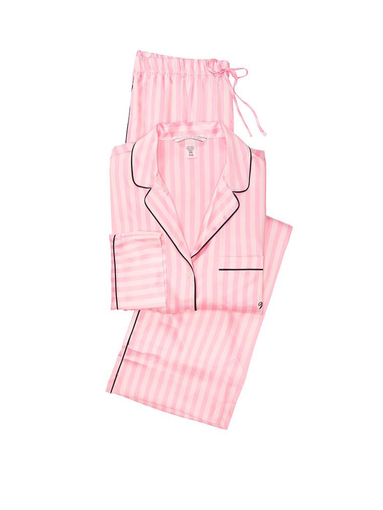 Saten Uzun Pijama Seti arka görünümü