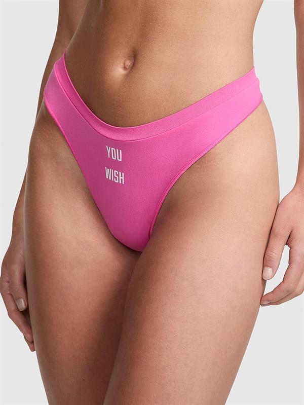 Pink Seamless Derin Bacak Kesim Tanga