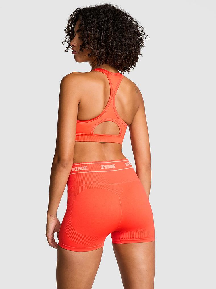 Pink Seamless Logolu Biker Tayt arka görünümü